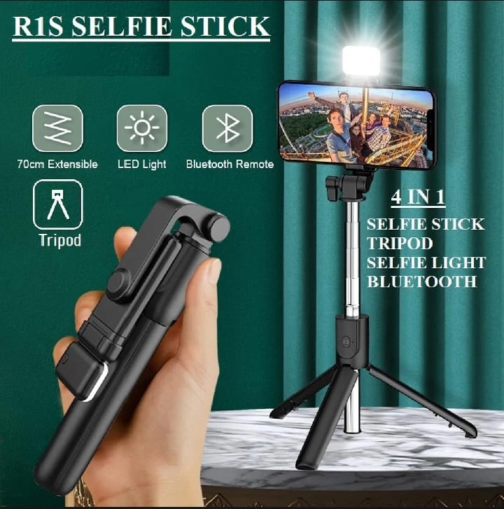 Portable Selfie Stick & LED Stand – Wireless