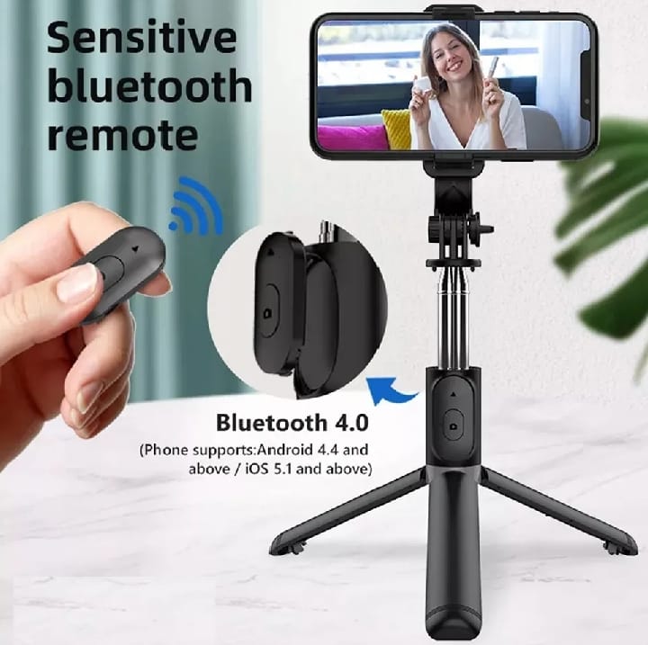 Portable Selfie Stick & LED Stand – Wireless